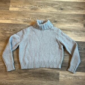 J. Crew pale blue wool turtleneck sweater